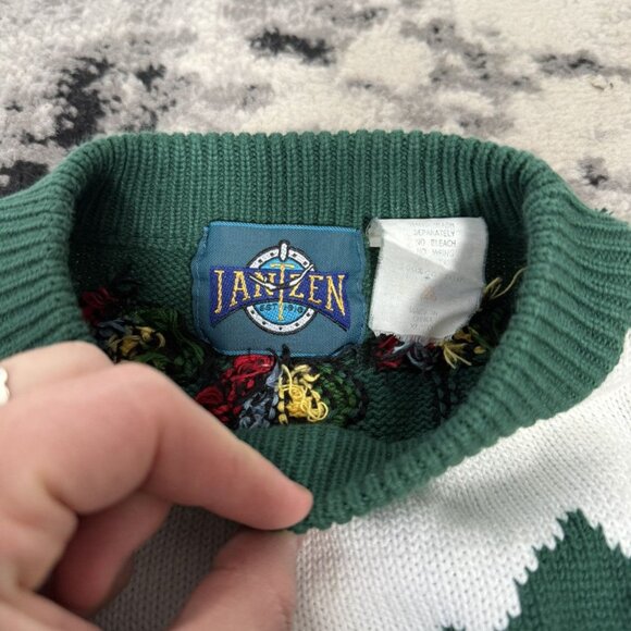 Vintage 90s Jantzen Golf Umbrella Knitted Sweater - Picture 4 of 5
